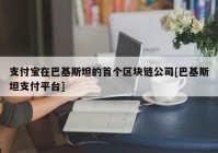 支付宝在巴基斯坦的首个区块链公司[巴基斯坦支付平台]