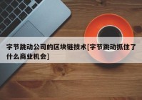 字节跳动公司的区块链技术[字节跳动抓住了什么商业机会]