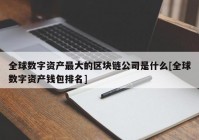 全球数字资产最大的区块链公司是什么[全球数字资产钱包排名]