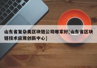 山东省复杂美区块链公司哪家好[山东省区块链技术应用创新中心]